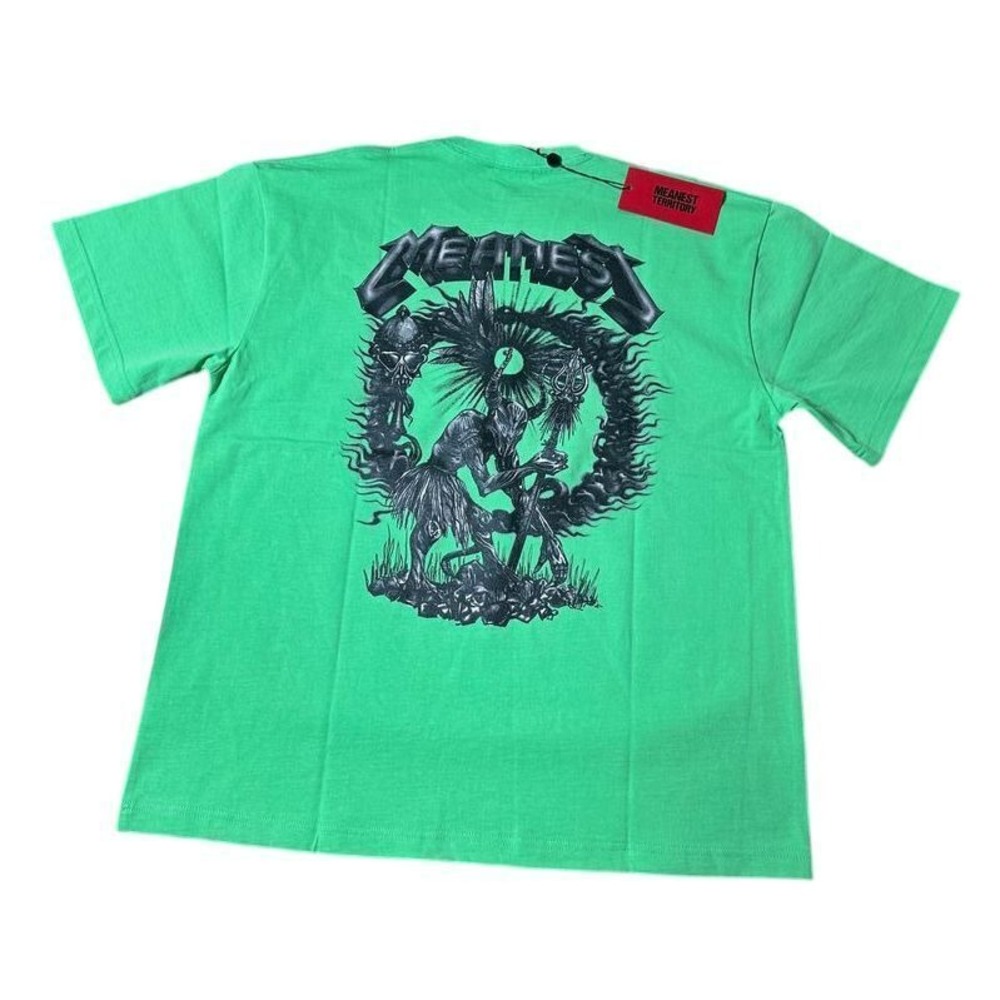 Meanest Unisex Graphic T-Shirt Skull Monster Design Green Urban Fashion Size M‎ - Picture 4 of 4